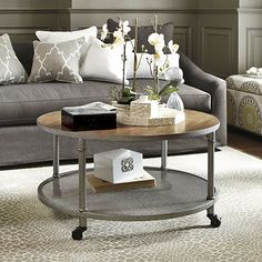 489 Best Round Coffee Tables Images On Pinterest In 2018 Dinning Round Coffee Table With Bottom Shelf Add Small Decorative Storage Box Or