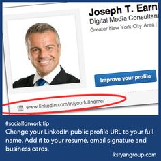 socialforwork tip change your linkedin public profile url to your