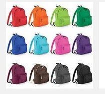 Plain 2 Pocket Backpack Rucksack School Bag Choose Your Colour NEW