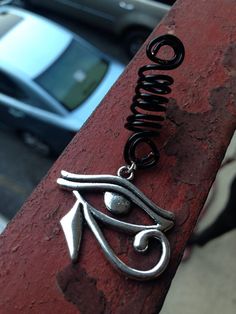 Eye of Horus Black Spiral Dread Lock Coil Bead