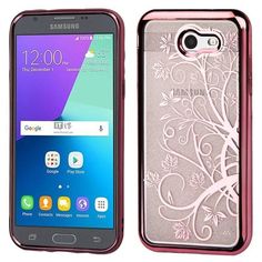 For LG Phoenix Bling Diamond Hard Case Snap on Phone Cover Spiral Hearts