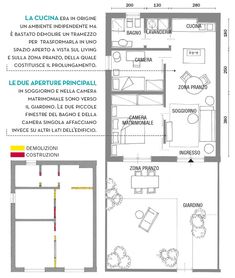 In 52 mq un mini trilocale con lavanderia - Cose di Casa Architecture, Minimal, Home Décor, Design, Home, Ideas, Layout, Floor Plans, House Plans