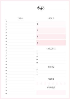 free daily planner