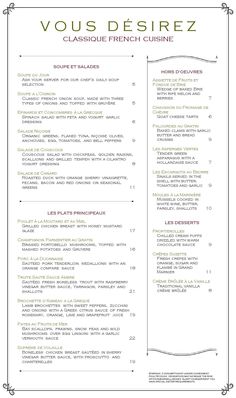 google menu template