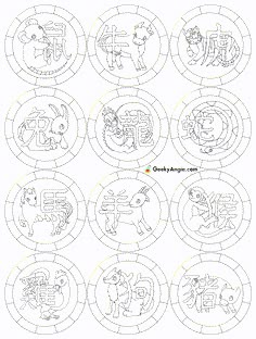 Chinese Zodiac Colouring Page Designs For Coloring Fun