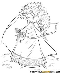 Sketched Coloring Pic Of Merida Free Online Printable Pages Sheets For Kids Get The Latest Images