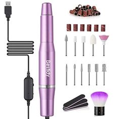 Special Price for Bestidy Electric Nail Drill Kit,2020 Upgraded Professional Nail File Portable Manicure Pedicure Drill Kit for Acrylic Nails with Manicure Pedicure Brush,Sanding Band,Nail Drill Bits Set(Purple)Bestidy Electric Nail Drill Kit,2020 Upgraded Professional Nail File Portable Manicure Pedicure Drill Kit for Acrylic Nails with Manicure Pedicure Brush,Sanding Band,Nail Drill Bits Set(Purple) - The products we sell are air products and tone is guaranteed. We guarantee our goods are auth Band Nails, Gel Nails, Acrylic Nails, Mani Pedi, Manicure And Pedicure, Purple Online Shopping, Professional Nail File, Nail Care Routine, Electric Nail File
