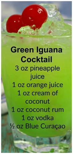Green Iguana Cocktail ~ A juicy and delicious drink that is sure to be a favorite this Summer!