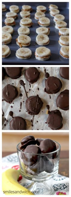 Dark Chocolate Peanut Butter Banana Bites #healthydessertrecipes #healthyfood #dessert #glutenfree #peanutbutter #vegetarian