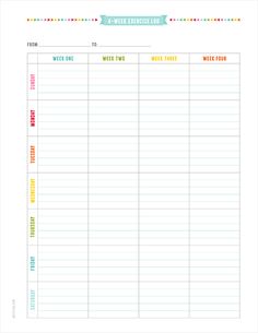 workout log exercise log printable for health and fitness