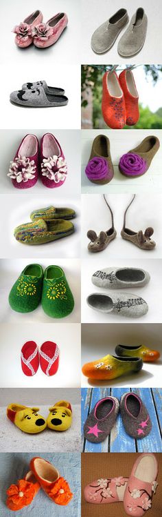 Felted shoes Collection made by Raul Carvalho on Etsy My orange slippers included