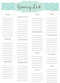17 best grocery list printable images on pinterest manualidades
