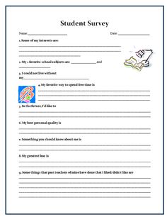 back to school student survey free august classroom pinterest