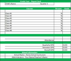25 best homeschool grade cards images report cards card templates result card template