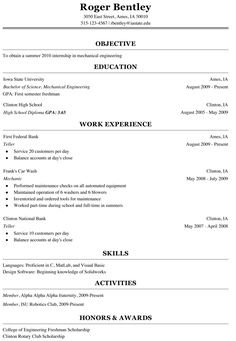 good college resume examples