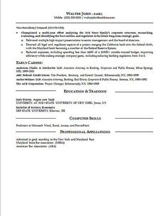sample general counsel resume