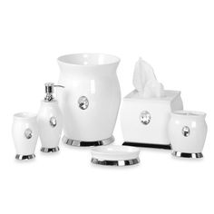 This White Ceramic Bath Ensemble Will Dress Up Your Bathroom. The Glass Diamond Stone Accent Adds Just Right Amount Of Bling To These Accessories. Bathroom Accessories diamond bathroom accessories. This White Ceramic Bath Ensemble Will Dress Up Your Bathroom. The Glass Diamond Stone Accent Adds Just Right Amount Of Bling To These Accessories. Bathroom Accessories