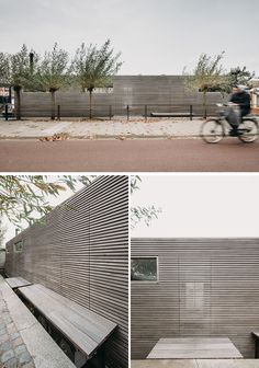 This floating villa (or houseboat) is clad in wood which creates a strong textured facade that's bordered with a slim aluminum roof trim. #ModernFloathome #ModernHouseboat Roofing, Roof Architecture, Roof Garden, Aluminum Roof, Residential House