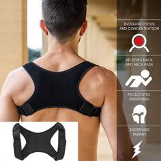 Back Brace for Women Men Support Straightener L Back and Shoulder Pain Relief Shoulder Lumbar Adjustable Breathable and Posture Corrector for Improve Posture Neck Snoky Posture Corrector