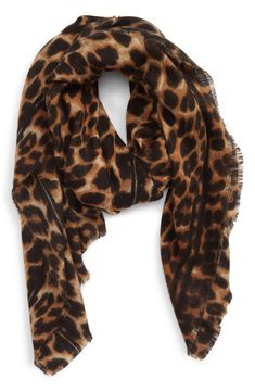 Silk Scarf Animal Print Spots Gold Silky Soft Cool Long Oversized Stunning NEW