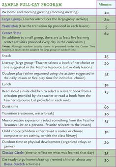 sample preschool lesson plan