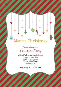free christmas dinner invitations