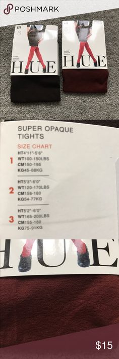 donated hue tights size chart