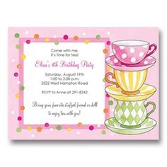 free afternoon tea party invitation template tea party pinterest