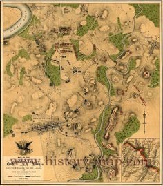 24x36 Vintage Reproduction Civil War Map Occoquan River to Richmond 1861