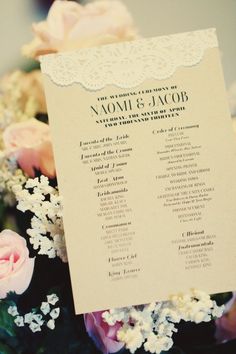 wedding programme designs
