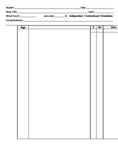 i have created using microsoft publisher 2003 an editable running blank running record form