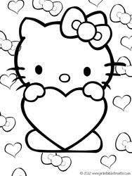 Hello Kitty Valentines Coloring Pages