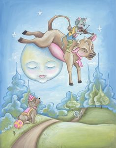 210 Best Cow Jumped Over The Moon Images On Pinterest In 2018 The Cow Jumped Over Moon Print Children S Wall Art And Decor Nursery