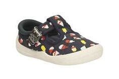 Clarks Boys Doodles Halcy High Fst Rip Tape Strap Casual Canvas Pumps