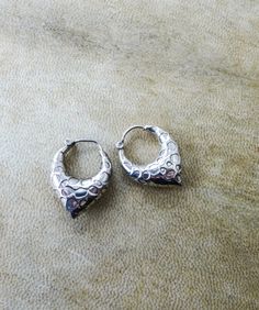 Chubby Silver Hoop Earrings Fat Hoops Small Flower Chubby Silver Hoop Earrings Fat Hoops Small Flower Dots Indian Style Boho Sterling Chunky Gift Pinterest