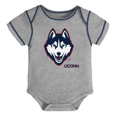 UCONN Huskies Watching With Mommy Baby Short Sleeve Bodysuit