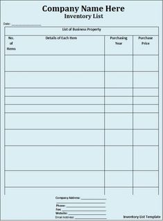 48 best inventory sheet templates images on pinterest in 2018