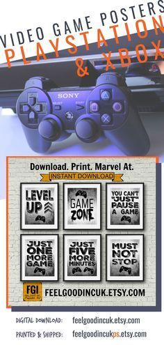 Perfect For Teenage Bedroom Decor Game Room Or Decorating A Man Cave With Style Perfect For Teenage Bedroom Video Game Print Video Game Posters Game Room