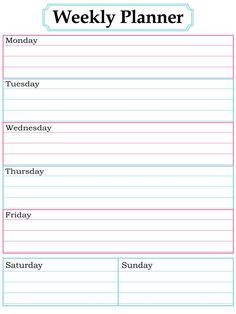 weekly schedule organizer