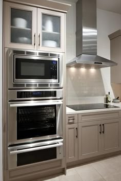 Stacked Microwave And Double Oven Kitchen Pinterest Double Ovens Can Make Cooking Easier In The Kitchen