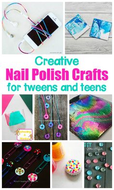 Nail polish isn't just for nails! These nail polish crafts for kids are kid-friendly nail polish crafts and are simple and fun for kids! Upcycled Crafts, Kids Nail Polish, Girls Nail Polish, Nails For Kids, Neon Coral