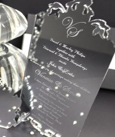 Silver Mirror Acrylic Wedding Invitation Silver Mirror Acrylic Wedding Invitation