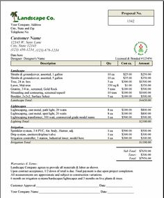 landscaping proposal form rome fontanacountryinn com landscape maintenance proposal template