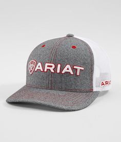 Ariat Mens Hat Baseball Cap Mesh Snap Skull Indian Chief Head Grey 1500406