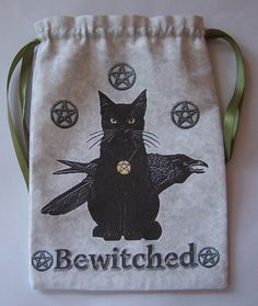 Wiccan Witchcraft Gift Wicca Angel Litha Black Cat Tarot bag