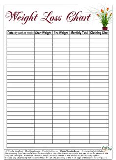 printable weight loss charts weight loss chart free printable and tracking weight loss chart