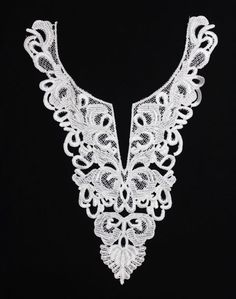 Black Eiffel Tower Collar Applique Lace Trim Embroiderey Lace Collars Vintage