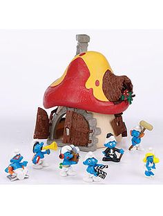 Les schtroumpfs mini crayon set-vieux shop stock 1980s