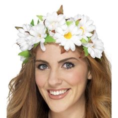 Single Flower Headband Garland 1960/'s Boho Festival Hippy Fancy Dress ORANGE
