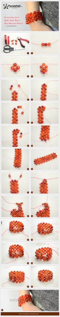 Instructions for a Right Angle Weave Bead Bracelet Pattern